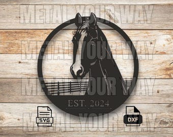 Horse Welcome Sign Svg/Dxf Files for CNC Plasma - Metal Your Way Digital Download - Laser CNC Plasma Waterjet - Sign Dxf