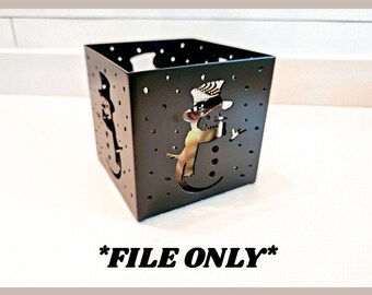 Metal Snowman 3-Wick Candle Holder Svg/Dxf Files for CNC Plasma - Metal Your Way Digital Download - Laser CNC Plasma Waterjet - Sign Dxf