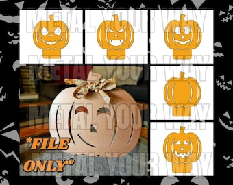 Pumpkin Tea Light Holder Set of 6 Svg/Dxf Files for CNC Plasma - Metal Your Way Digital Download - Laser CNC Plasma Waterjet - Sign Dxf