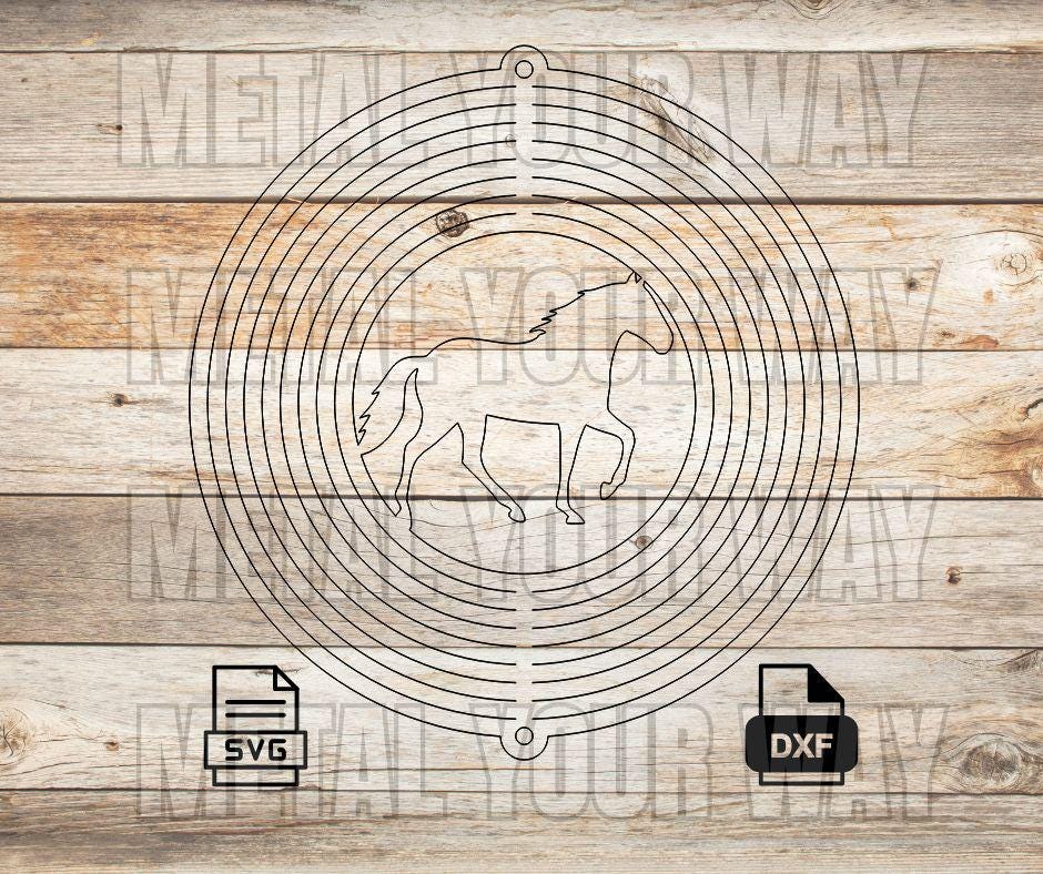 Horse Wind Spinner Svg/Dxf Files for CNC Plasma - Metal Your Way Digital Download - Laser CNC Plasma Waterjet - Sign Dxf