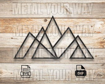 Geometric Modern Mountain Sign Svg/Dxf Files for CNC Plasma - Metal Your Way Digital Download - Laser CNC Plasma Waterjet - Sign Dxf