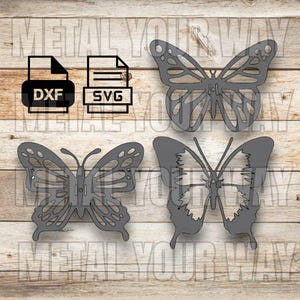 Metal Butterfly Set Svg/Dxf Files for CNC Plasma - Metal Your Way Digital Download - Laser CNC Plasma Waterjet - Garden Art Dxf
