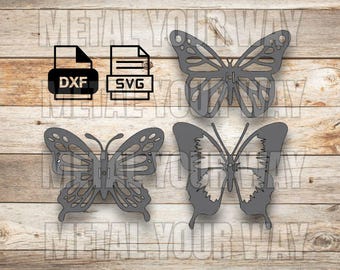 Metal Butterfly Set Svg/Dxf Files for CNC Plasma - Metal Your Way Digital Download - Laser CNC Plasma Waterjet - Garden Art Dxf