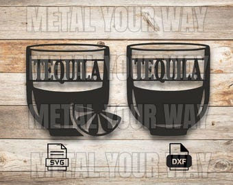 Tequila Glass Sign Svg/Dxf Files for CNC Plasma - Metal Your Way Digital Download - Laser CNC Plasma Waterjet - Bar / Man Cave Sign Dxf