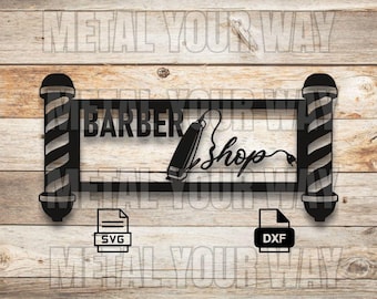Barber Shop Sign Svg/Dxf Files for CNC Plasma - Metal Your Way Digital Download - Laser CNC Plasma Waterjet - Sign Dxf