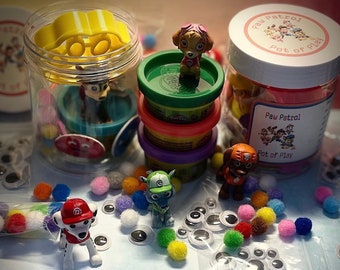 PAW PATROL Petit pot de jeu | Ecouter Doh | Figurine | Sensorielle | Anniversaire | Cadeaux | Cadeaux pour fête | Enfants | Garçons | Filles | Amusant | Noël