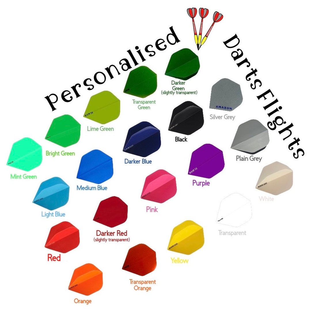PERSONALISED DARTS FLIGHTS X 3 Custom Logo Gift Present Silhouette