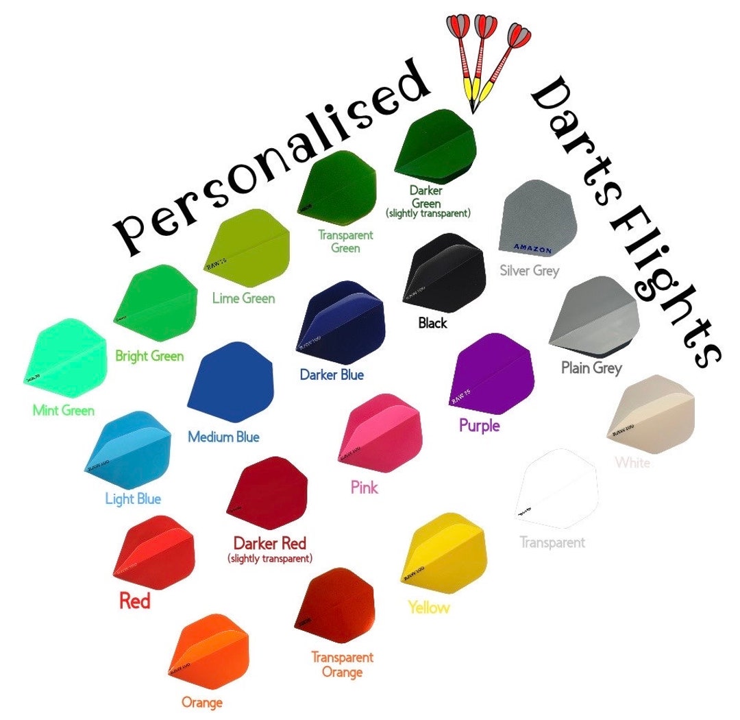 PERSONALISED DARTS FLIGHTS X 3 Custom Logo Gifts Presents Silhouettes