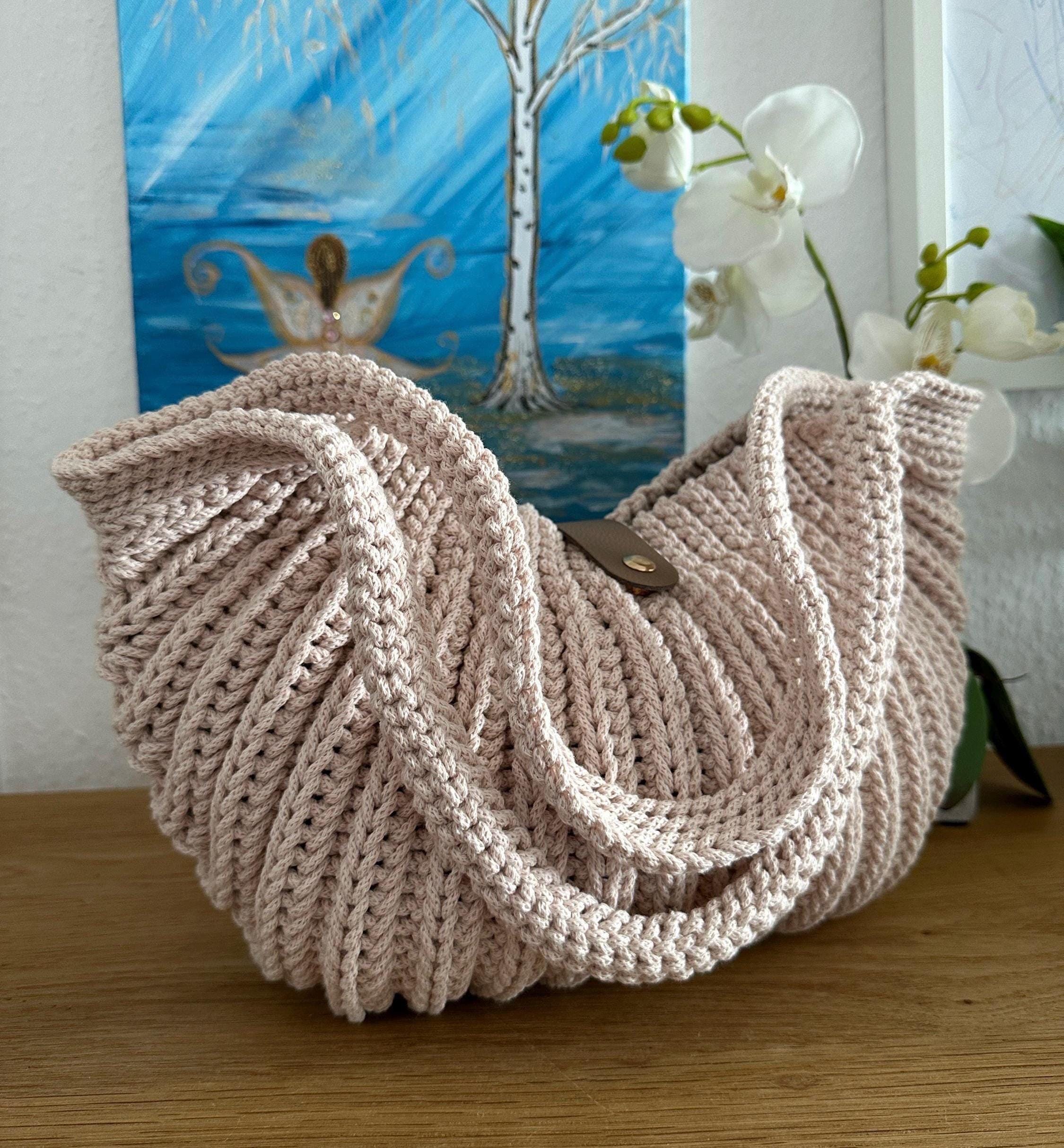 Crochet Cloth String Bag French Market Bag, Reusable Grocery Bag