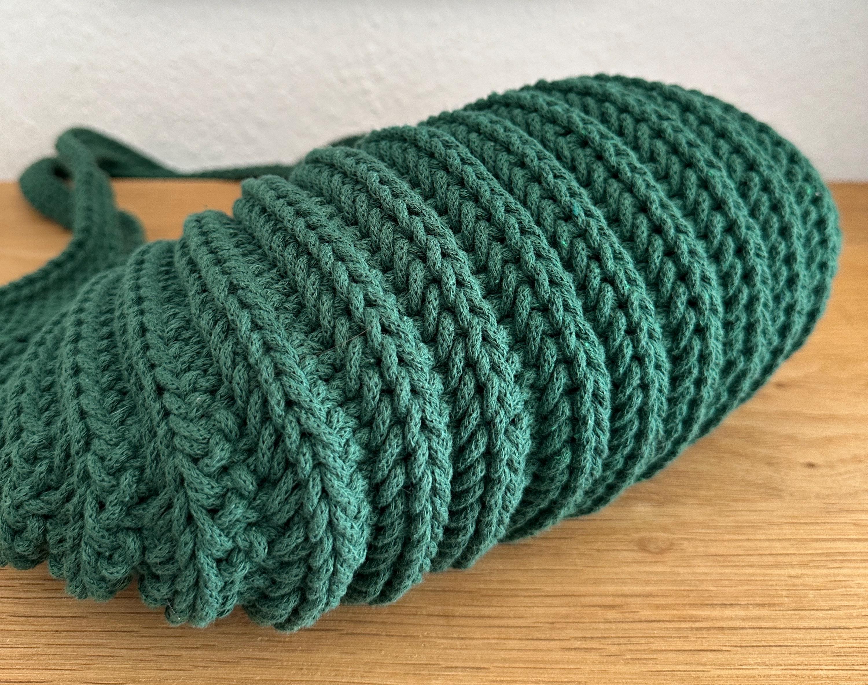 Green Handbag, Crocheted Handbag, Cotton Cord Handbag