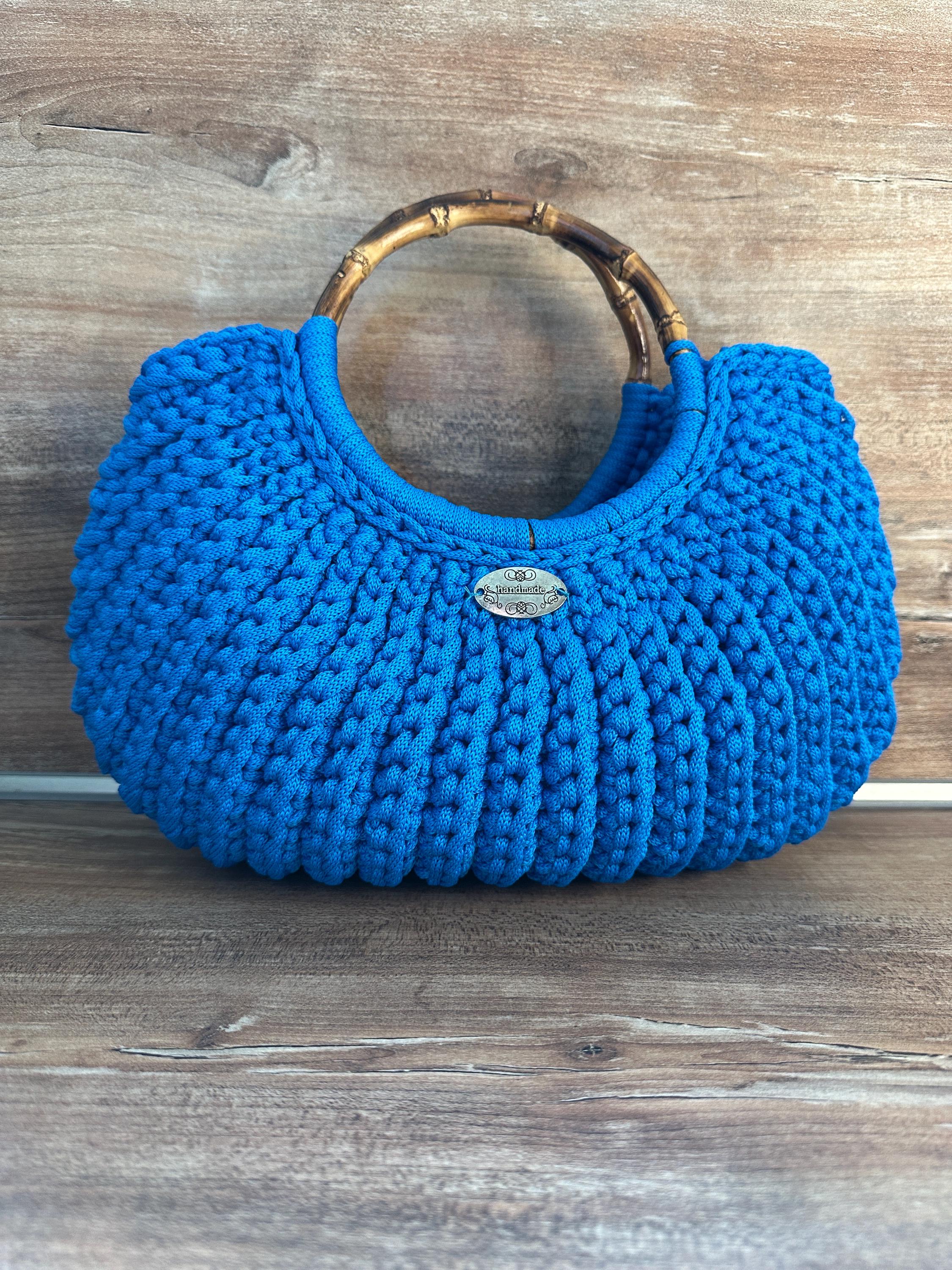 Crocheted Bag Blue, Handmade Bag - Etsy