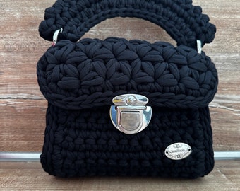 Anleitung gehäkelte Handtasche, Crochet Bag Pattern PDF, Handtasche mit Blumenmuster PDF Anleitung