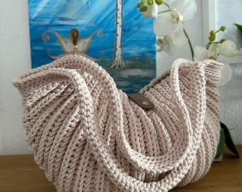 Video tutorial (66 minutes, German) and accompanying PDF (English, German) for a bag, crochet pattern for a bag, pattern Bag Sabi