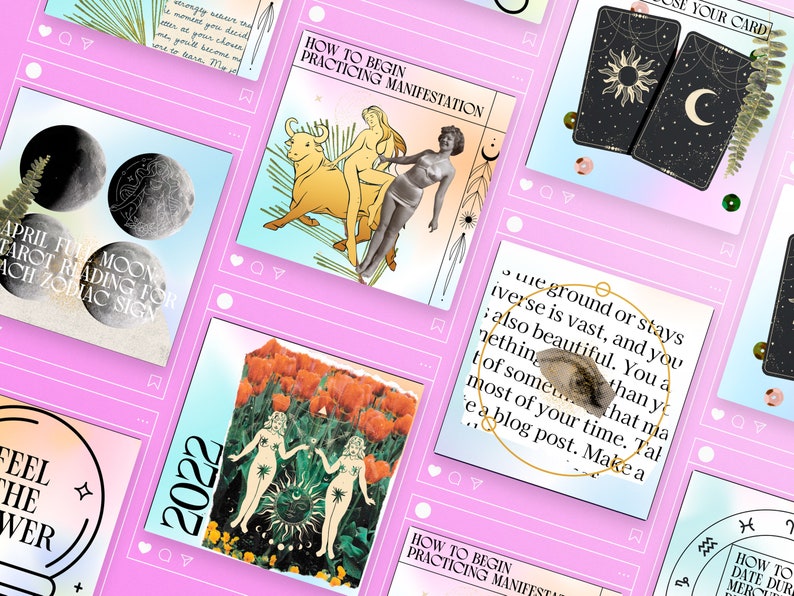 SPIRITUAL, FUN, ASTROLOGY Instagram Zodiac Diğital Templates, Bold