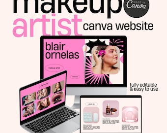 Canva Website Template: Makeup Artist, Beauty Specialist (Digital Download)