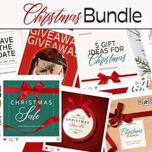 Christmas Instagram Post Templates / Holiday Social Media Templates / Advent Calendar / Christmas countdown / Marketing Xmas Facebook Posts