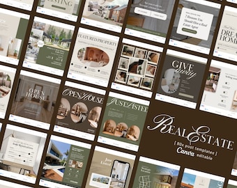 Real Estate Instagram Post Templates: Realtor Social Media (Digital Download)