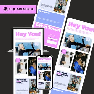 Squarespace Template for Virtual Assistant, Bold Website, Squarespace Website Coach, Marketing Agency Website, Bright Branding, UGC Website