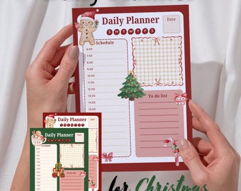 DAILY PLANNER Printable: Christmas Holiday Daily Schedule Digital To Do List Journal Goodnotes Insert