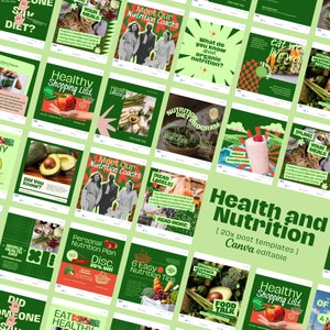 Bold Health & Nutrition Instagram Post Templates | Health and Wellbeing | Nutrition Instagram Templates | Dietitian Template | Nutritionist