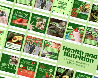 Bold Health & Nutrition Instagram Post Templates | Health and Wellbeing | Nutrition Instagram Templates | Dietitian Template | Nutritionist