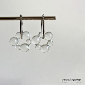 Clear Glass Earrings/Custom Design Earrings/Pendant Earrings/Glass Drop Earrings/Handmade Earrings