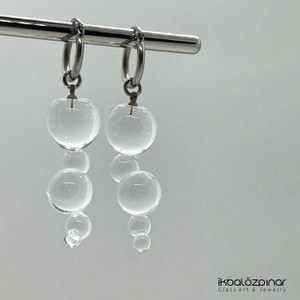 Clear Glass Earrings/Custom Design Earrings/Glass Earrings/Pendant Earrings/Glass Drop Earrings/Handmade Earrings