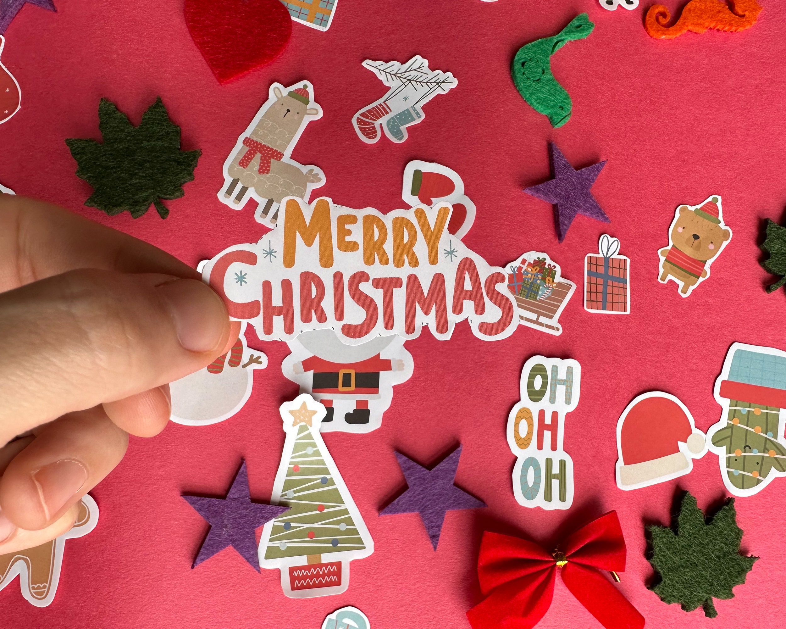 46PCS Christmas Party Stickers: Crafts, Labels Decorations