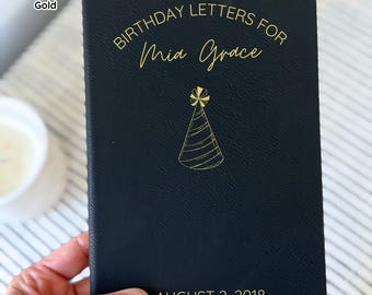 Personalized Leatherette Baby Birthday Journal: Custom Keepsake Gift