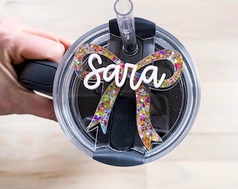 Personalized Stanley Topper: Retro Flower, Coquette Bow - 30/40 oz Quencher
