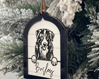 Personalized Dog Ornament: Laser Engraved Pet Christmas Decor