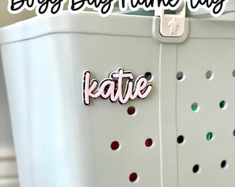 Personalized Bogg Bag Charm: Custom Acrylic Name Tag, Beach Bag Accessory