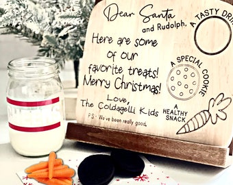 Personalized Santa Cookie Tray: Laser Engraved Christmas Serving Board