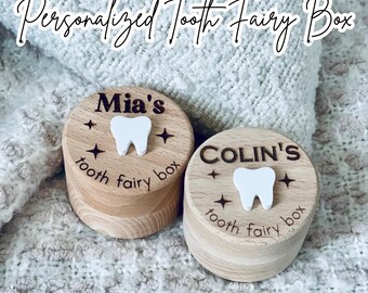 Personalized Wooden Tooth Fairy Box: Engraved Kids Keepsake