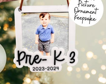 Laser Engraved School Photo Ornament: Custom Picture Keepsake