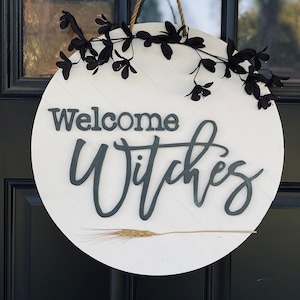 Witches sign, witch decor, halloween decor witches, herringbone pattern