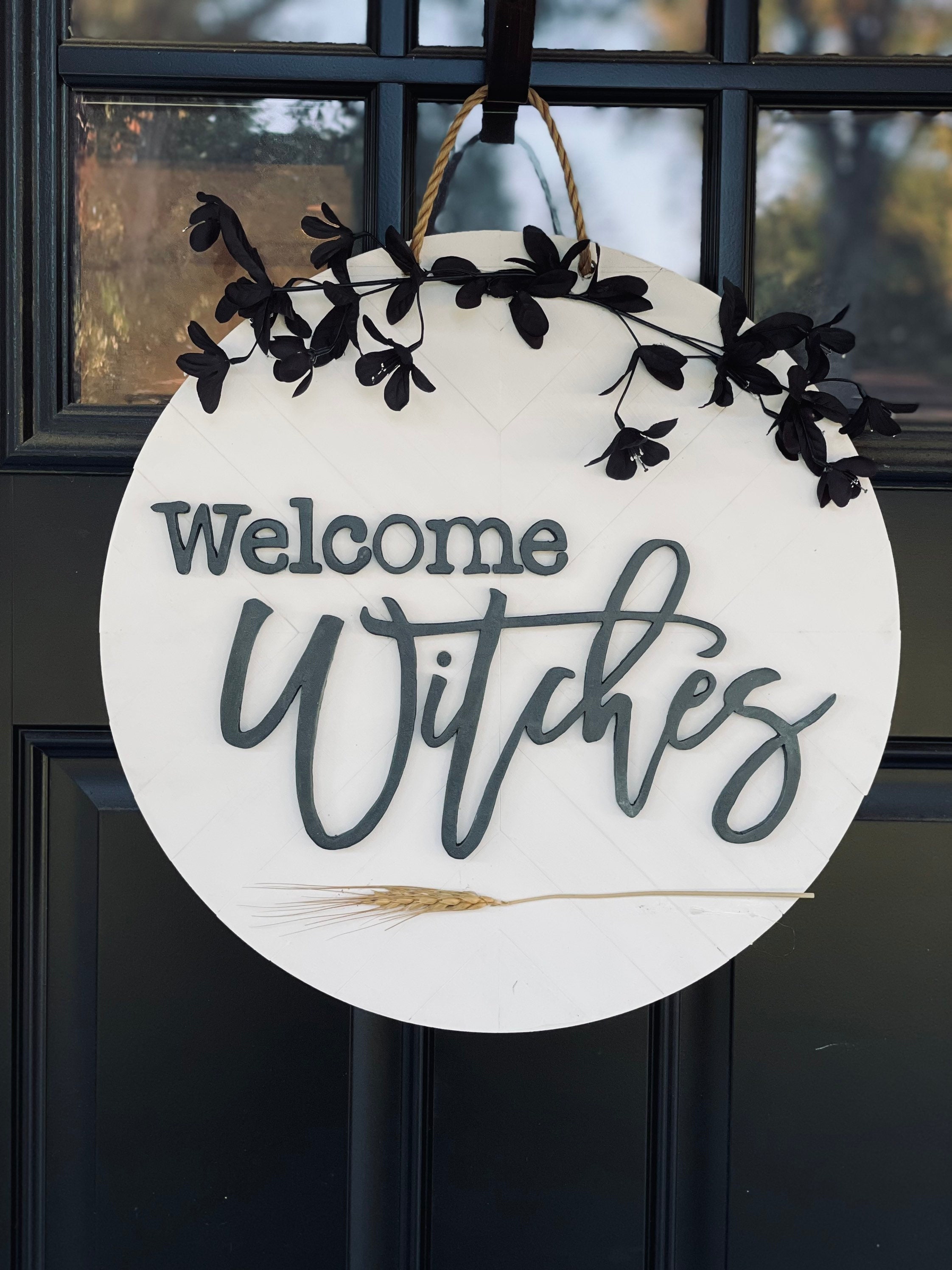 Witches Sign, Witch Decor, Halloween Decor Witches, Herringbone Pattern ...