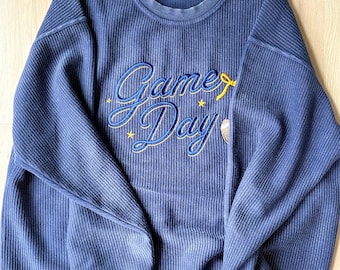 Game Day Crewneck, team name, football lover gift, tailgate sweatshirt, fall football shirt, gameday sweatshirt, corded crew