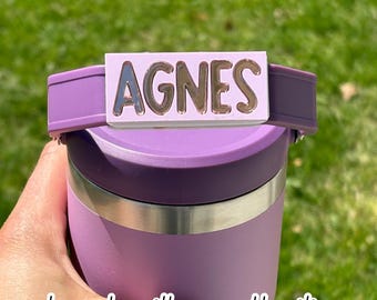 Personalized Stanley Tumbler Name Plate - IceFlow Lid Tag