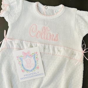Girls Monogram Bubble / Girl Personalized Bubble / Monogram Paty Bubble / Newborn Coming Home Outfit / Personalized Baby shower gift