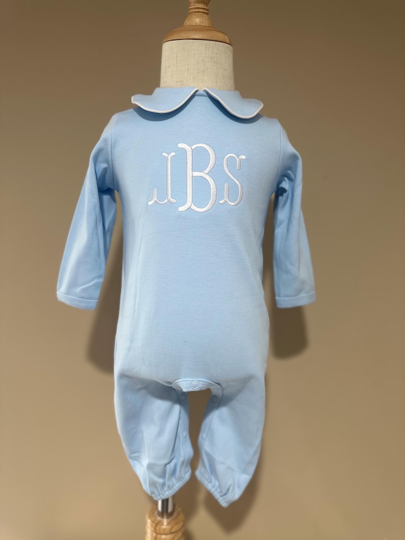 Boy Monogram Romper, Boys Monogram Bubble, Monogram Peter Pan Bubble ...