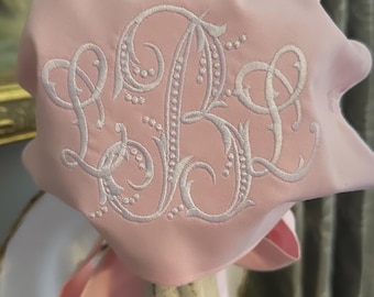 Monogrammed Baby Bonnet: Personalized Embroidered Cotton Sunhat