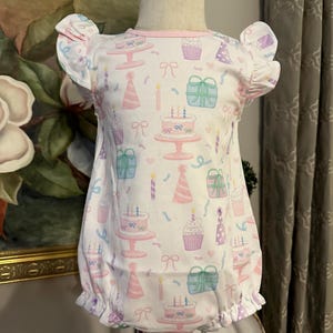 Personalized Birthday Bubble Romper: Cake Outfit, Soft Cotton
