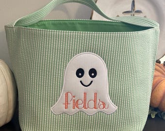 Personalized Halloween Candy Bag: Boys Trick or Treat Basket