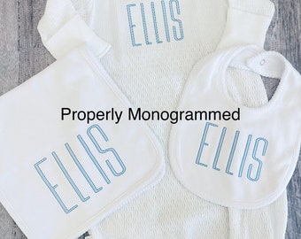 Personalized Paty Baby Gown, Monogrammed Layette, Newborn Coming Home Outfit