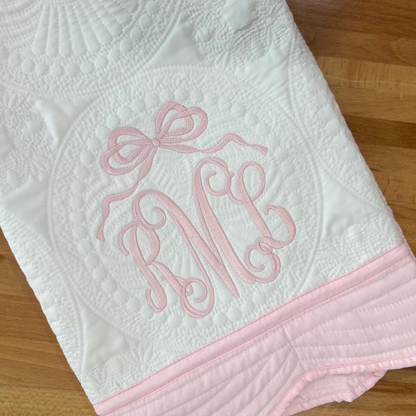 Personalized Heirloom Quilt: Monogram Baby Blanket