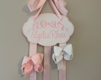 Monogram Hair Bow Holder: HairBow Organizer, Bow Storage