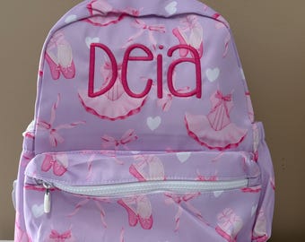 Ballet and Bows Dance Backpack: Lunchbox, Girls Ballet accessory bag, Personalized Dance Bag, Girl luggage set