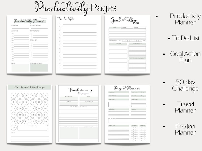 2024 Personal Printable Planner, Personal Planner Bundle, Daily, Weekly