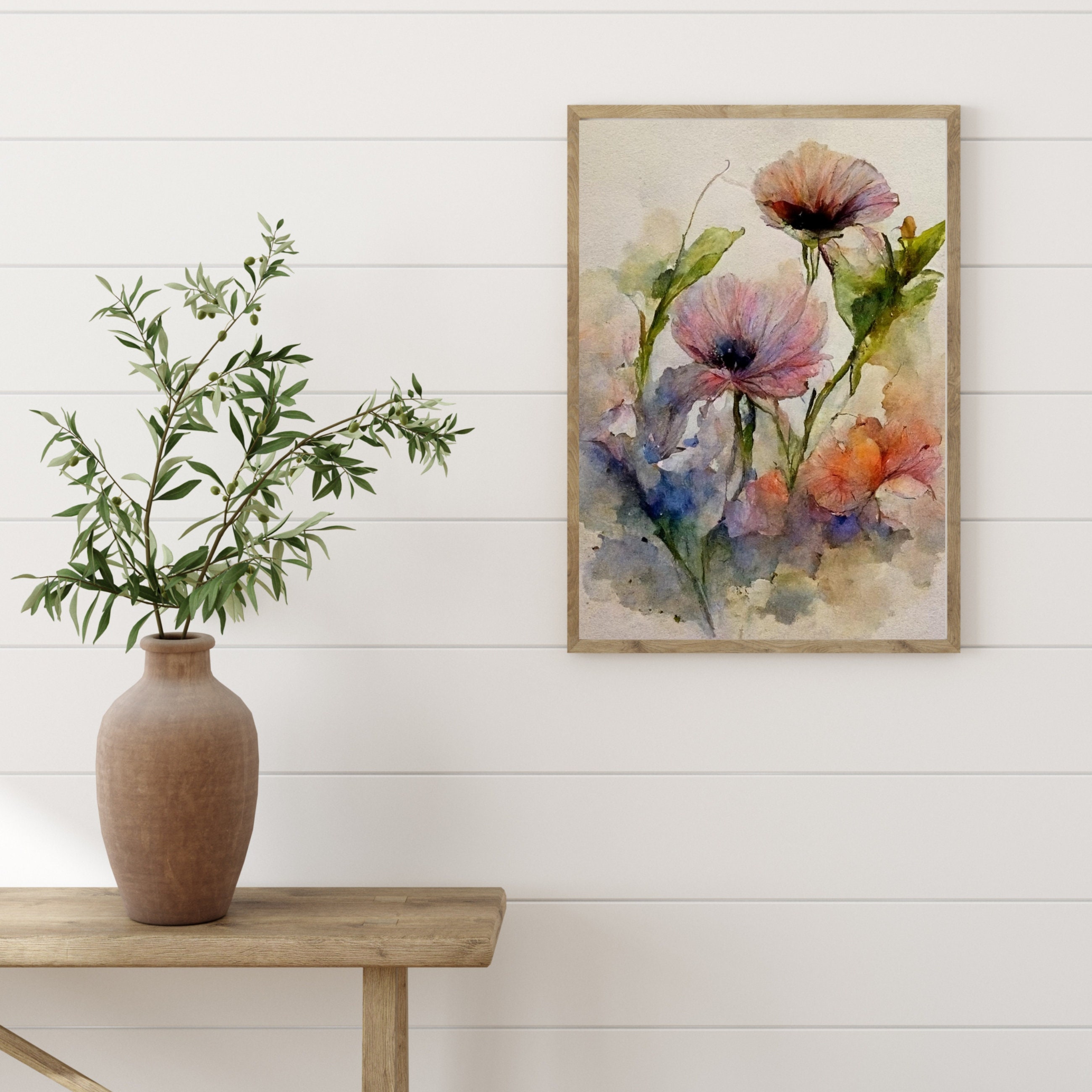 Floral Printable Art Watercolor Flowers AI Art Printable Etsy